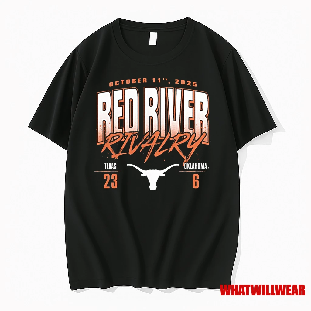 Texas Longhorns Vs Oklahoma Sooners Red River Rivalry October 11th 2025 Score 23 6 T Shirts