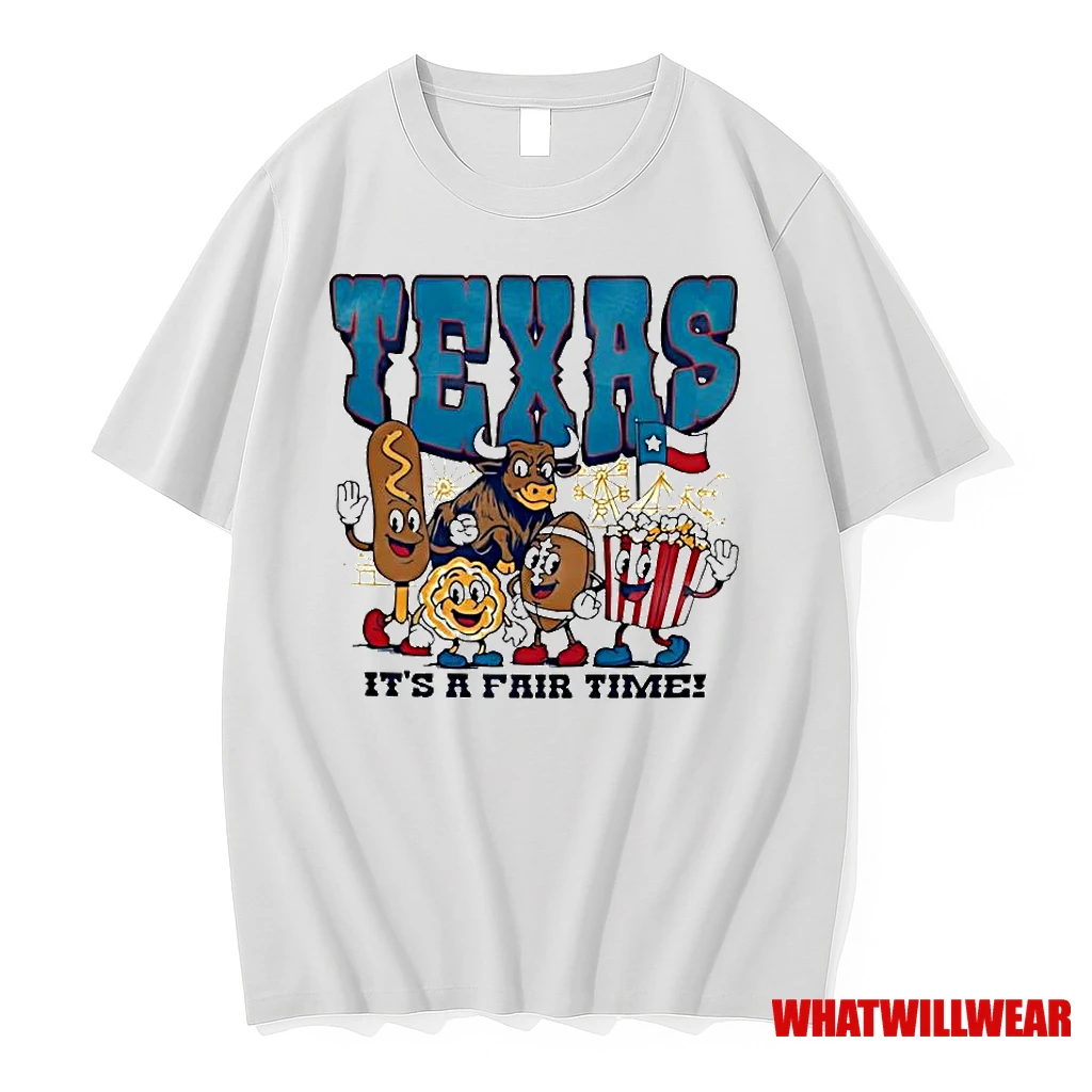 Texas Oatmeal Its A Fair Time Short Sleeve Fashion Vintage Shirts