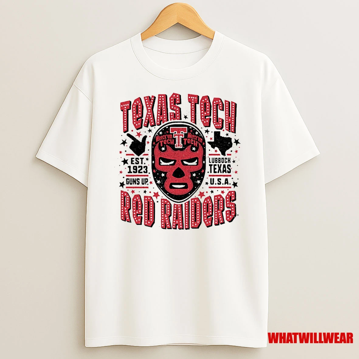 Texas Tech Red Raiders Football Luchador Est 1923 Guns Up Lubbock Texas Usa Shirts