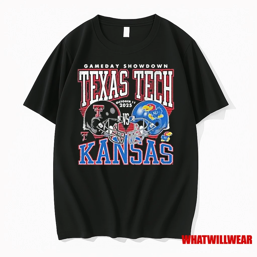 Texas Tech Red Raiders Football Vs Kansas Jayhawks Oct 11 2025 Gameday Showdown Shirts