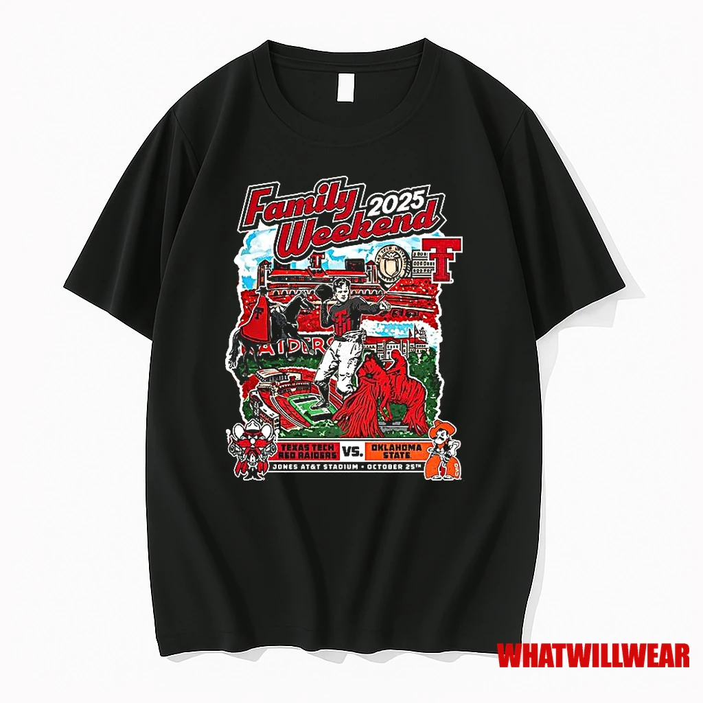 Texas Tech Red Raiders Vs Oklahoma State Cowboys Spooky Season Family Day Gameday 2025 Shirts