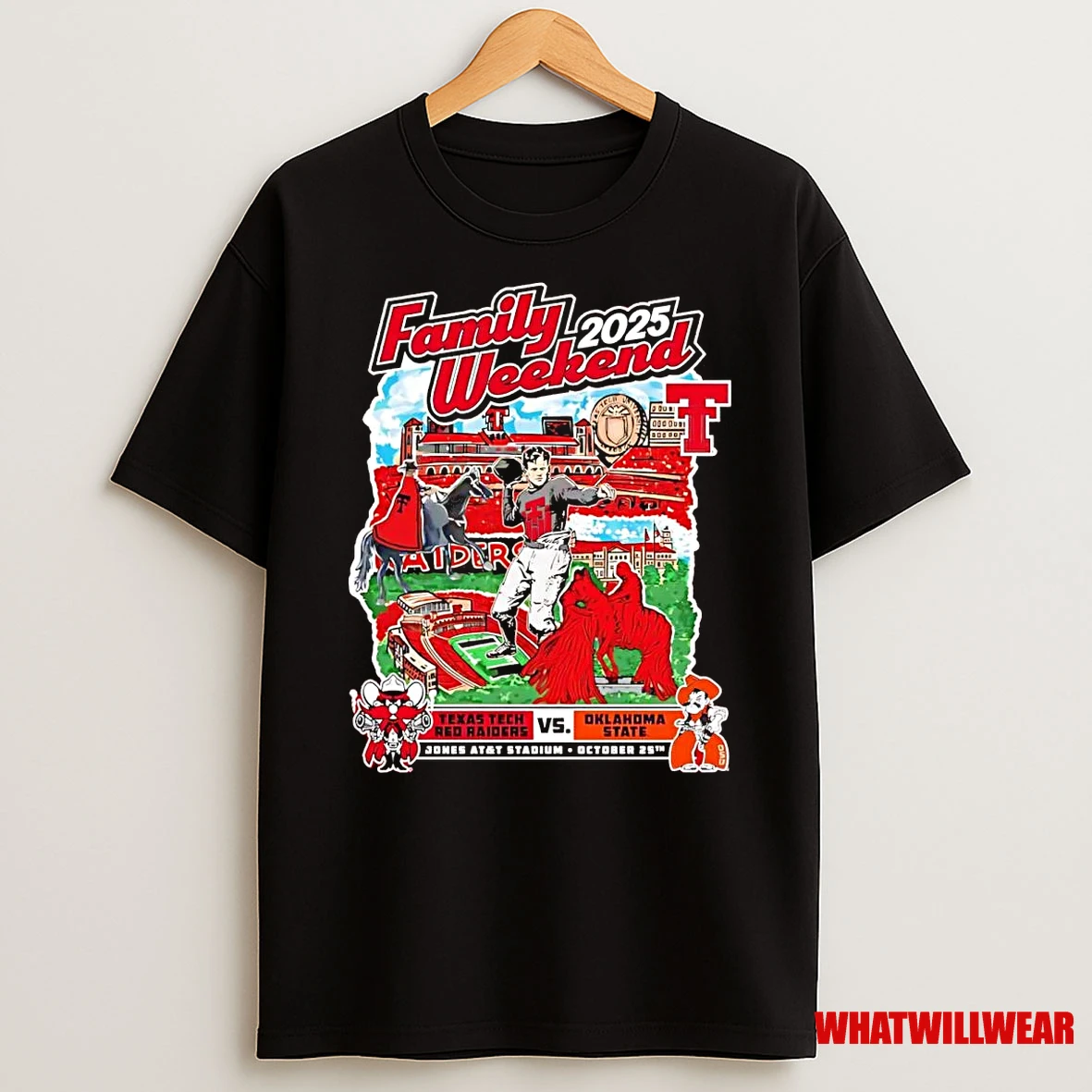 Texas Tech Red Raiders Vs Oklahoma State Cowboys Family Weekend 2025 Shirts