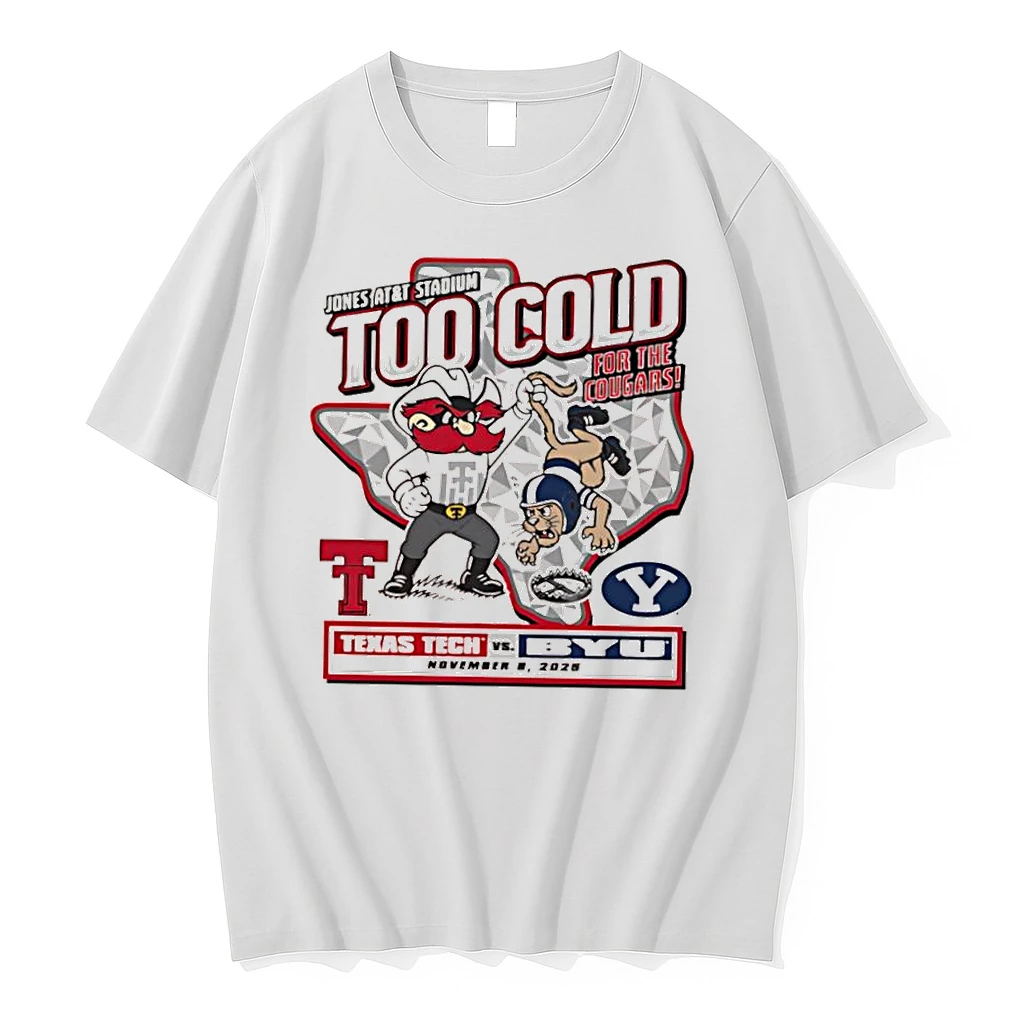 Texas Tech Vs Byu 2025 Too Cold Gameday November 8th 2025 Mascot Logo Shirts