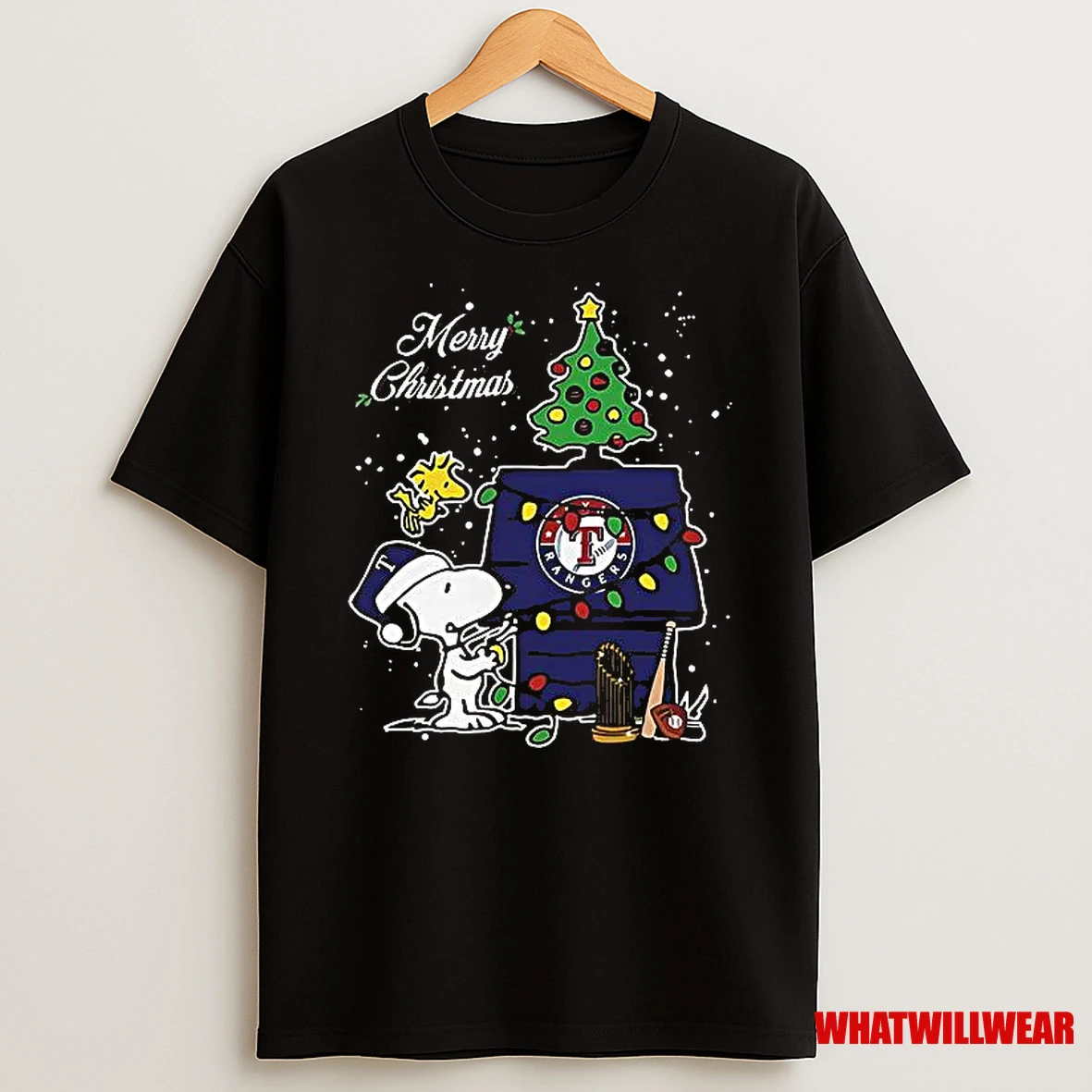 Texas Rangers Merry Christmas With Snoopy Baby Shirts