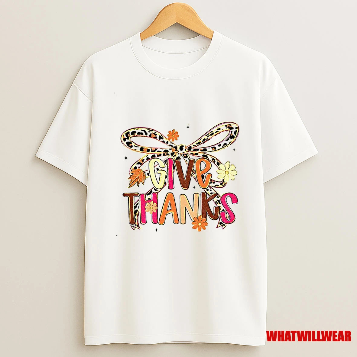 Thanksgiving Leopard Bow Coquette Shirts