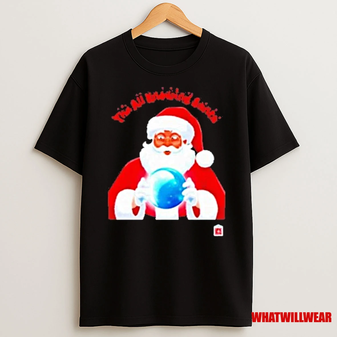 The All Knowing Santa Crystal Ball Magic Holiday Shirts