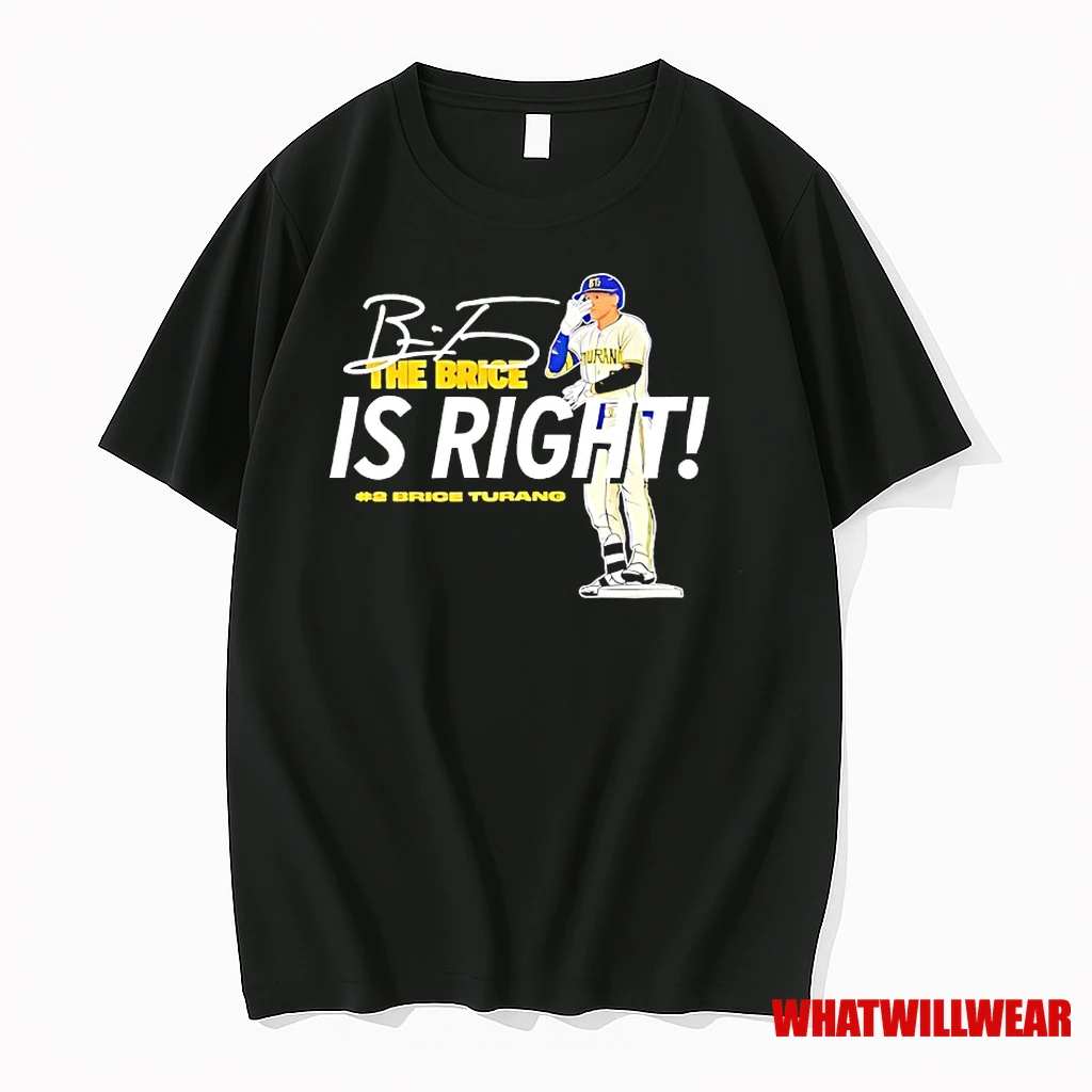 The Brice Is Right Milwaukee Brewers Baseball Hash 2 Brice Turang Signature Shirts