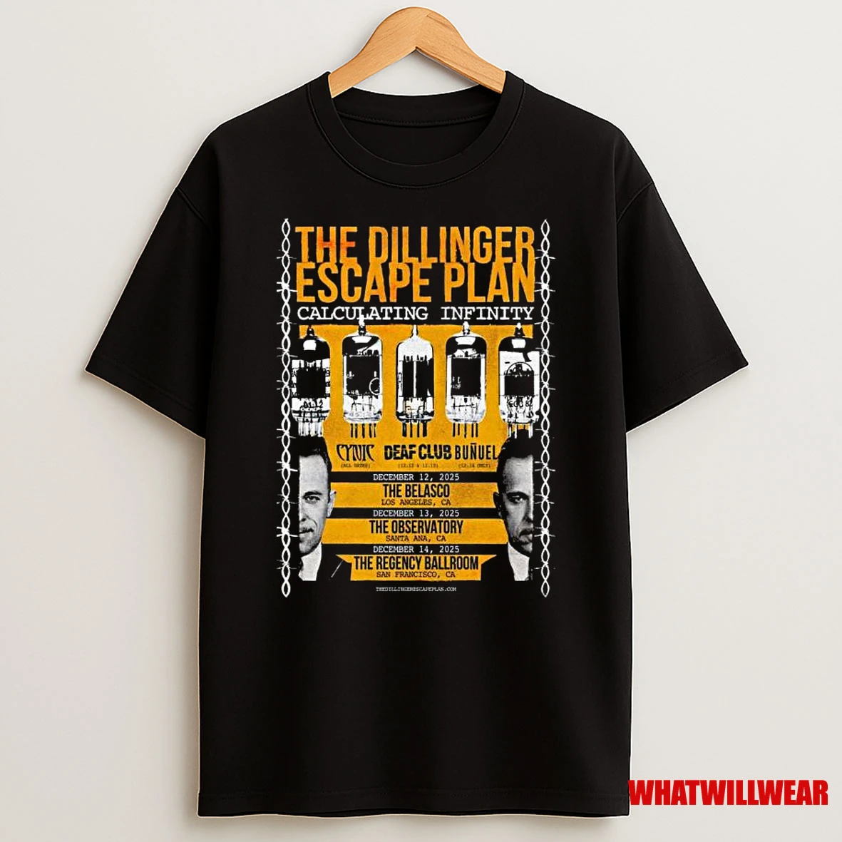The Dillinger Escape Plan Ca December 12 14 2025 Shirts
