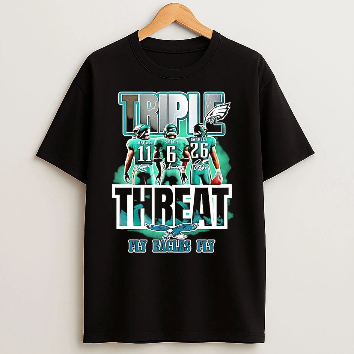 The Eagles Triple Threat Brown Smith Barkley Fly Eagles Fly T Shirts