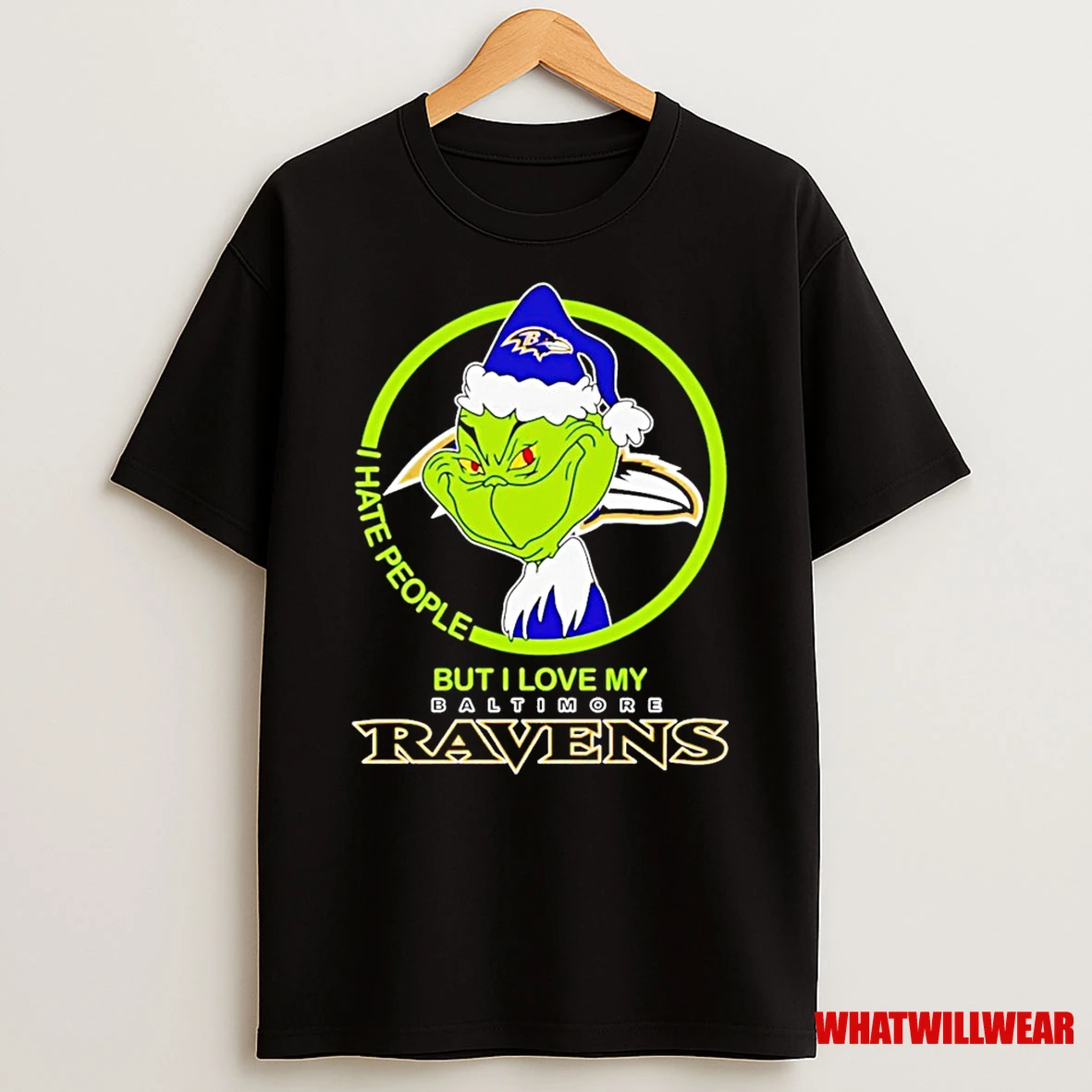 The Grinch I Hate People But I Love My Baltimore Ravens Shirts