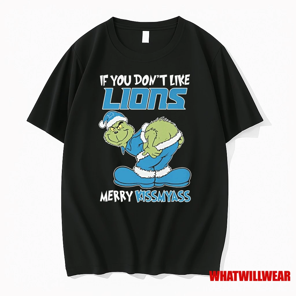 The Grinch If You Dont Like Detroit Lions Merry Kissmyass 2025 Shirts