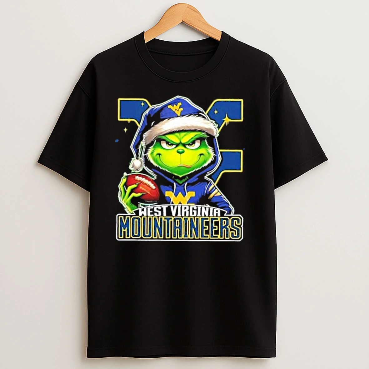 The Grinch West Virginia Mountaineers Baseball T Shirts