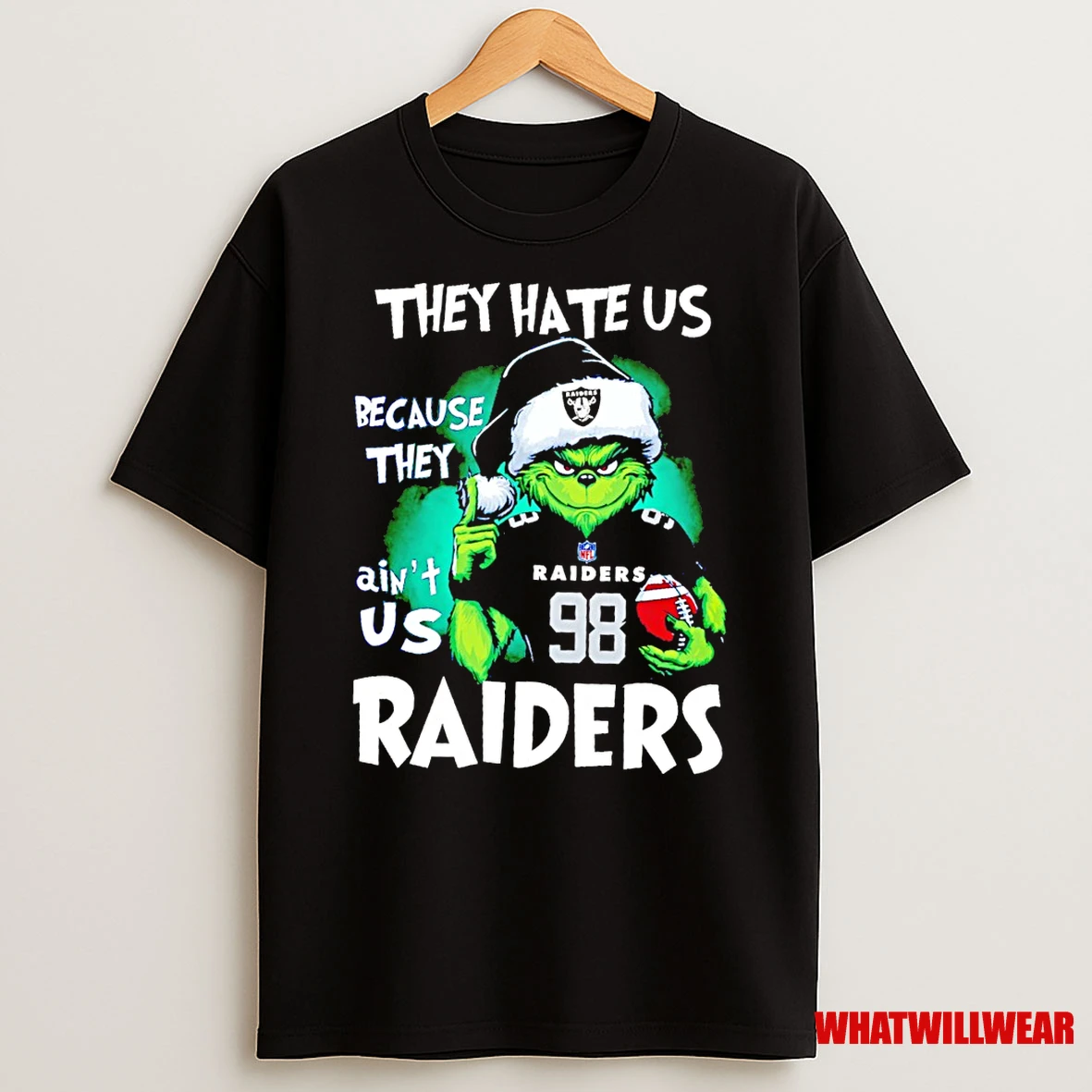 The Grinch They Hate Us Because They Aint Us Las Vegas Raiders Shirts