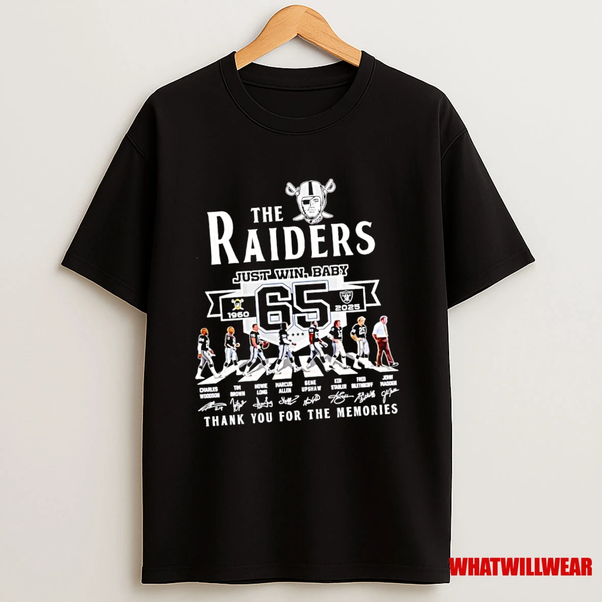 The Las Vegas Raidersjust Win Baby 65 Years 1960 N2025 Signatures Abbey Road Shirts
