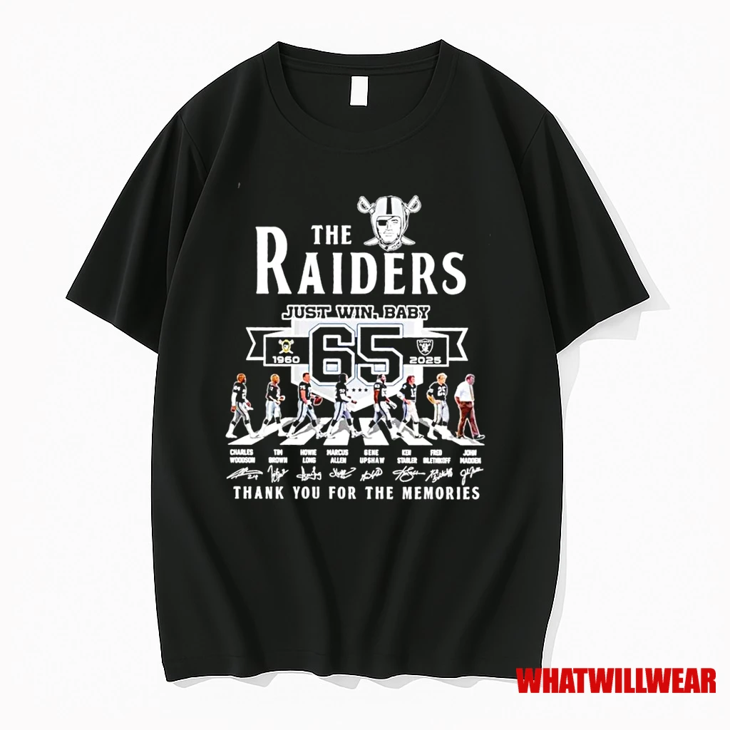The Las Vegas Raidersjust Win Baby 65 Years 1960 N2025 Signatures Shirts