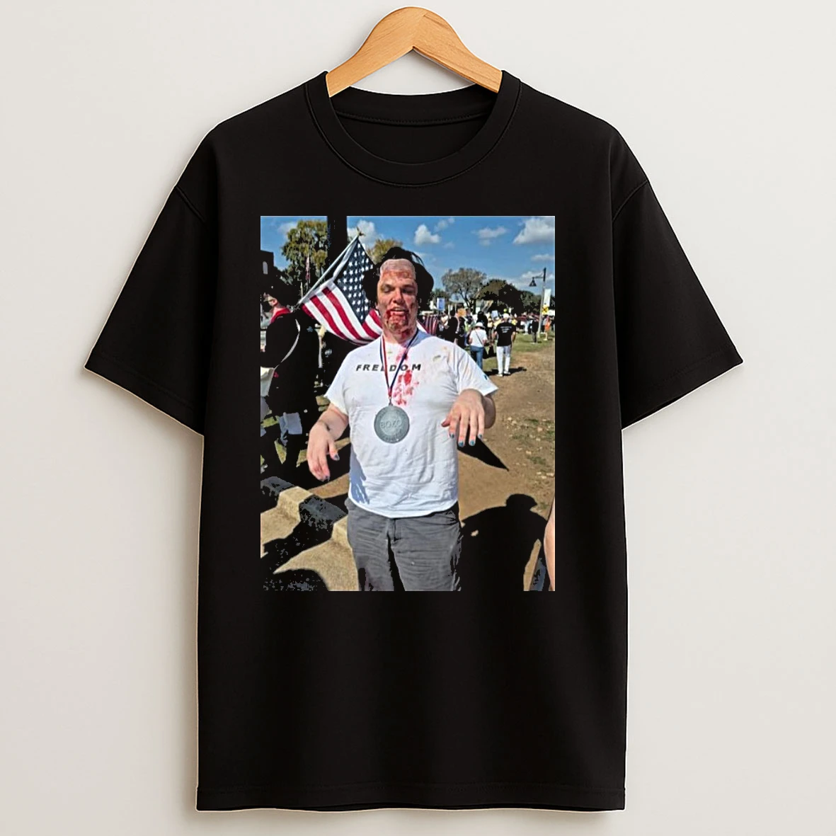 The Man Mocked The Assassination Of Charlie Kirk At No Kings Protest In Georgia T Shirts