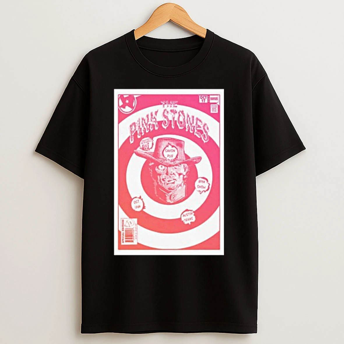 The Pink Stones Oct 17 2025 Saxon Pub Austin Texas T Shirts