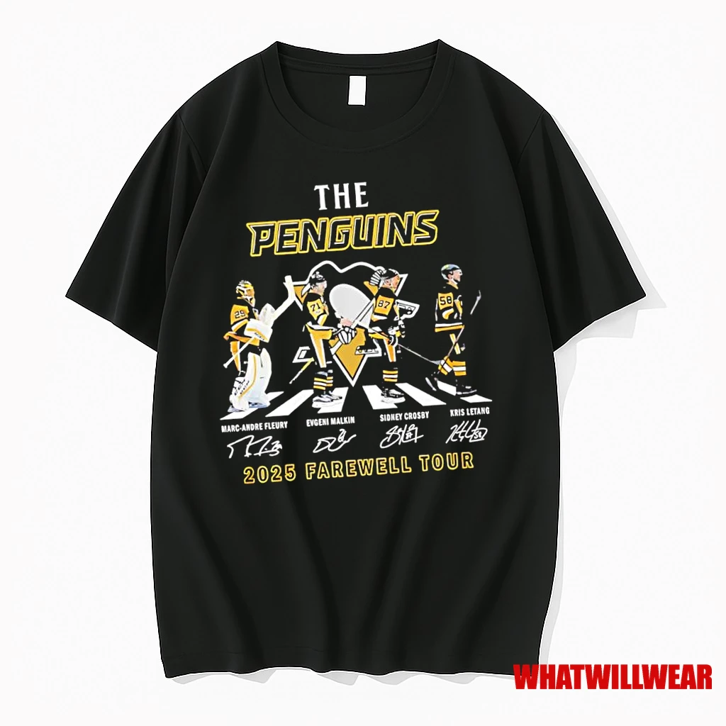 The Pittsburgh Penguins Players 2025 Farewell Tour Abbey Road Signatures Shirts