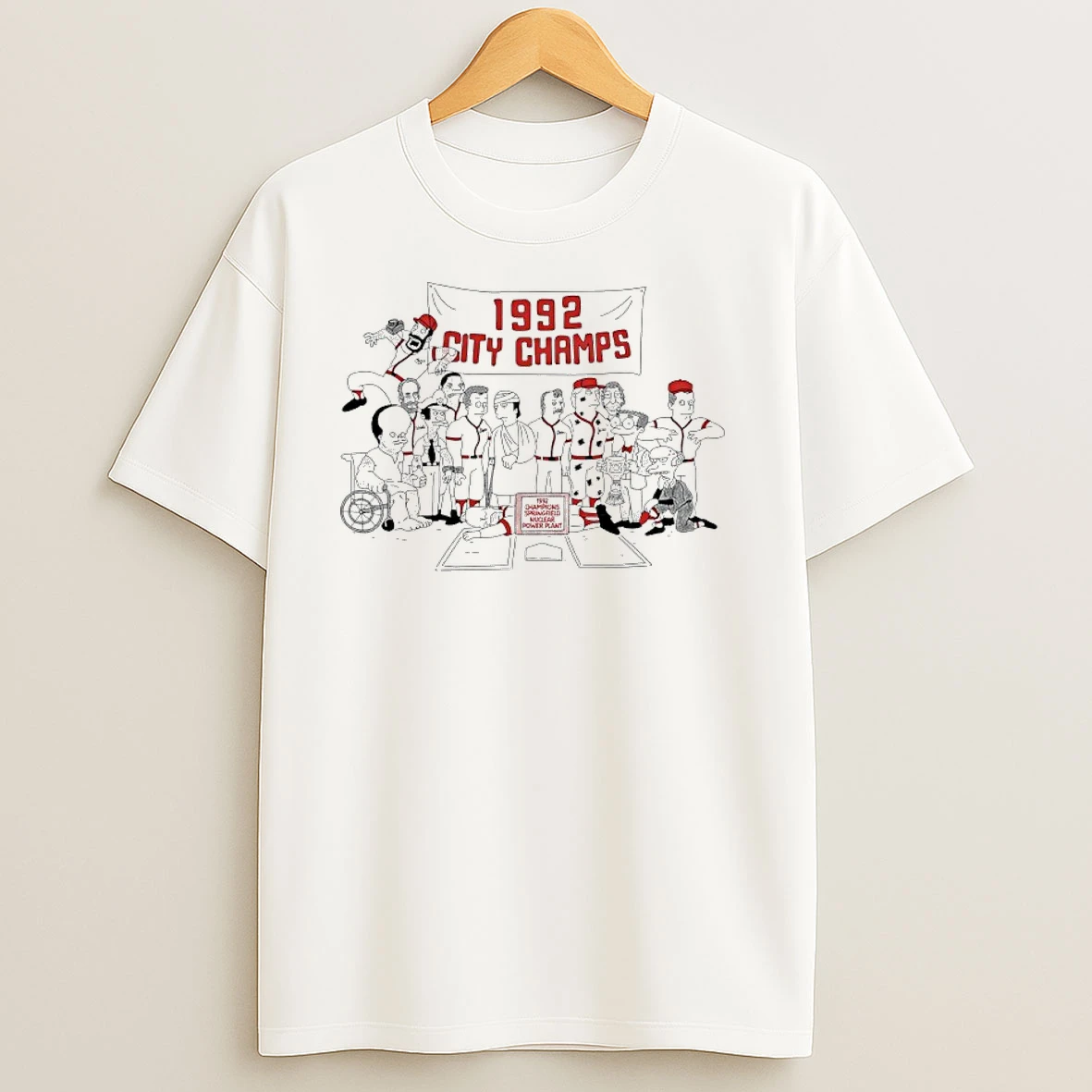 The Simpsons 1992 City Champions Springfield Nuclear Power Plant T Shirts