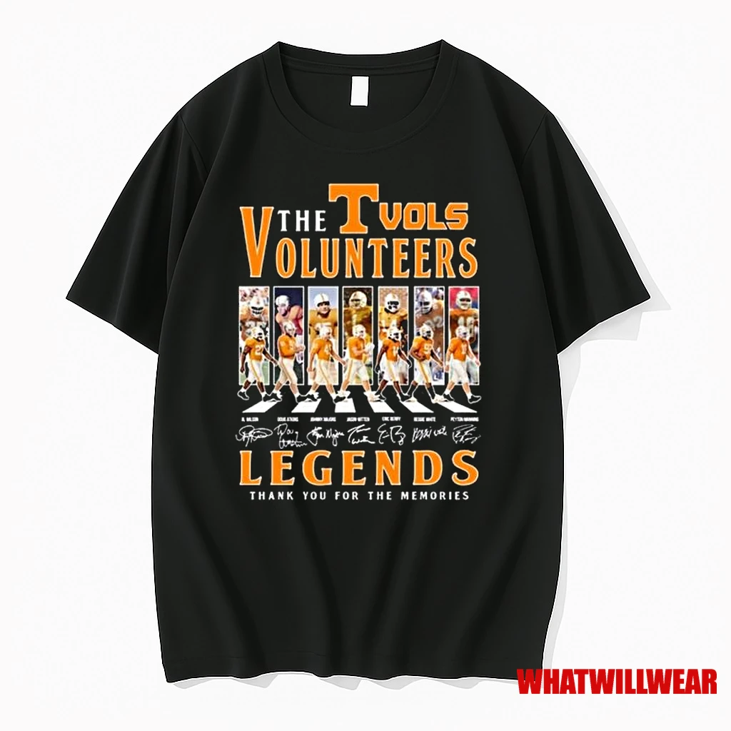 The Tennessee Volunteers Legends Walkings Signatures Thank You For The Memories 2025 Shirts