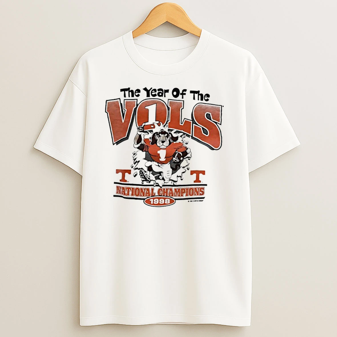 The Year Of The Tennessee Vols 1998 National Champions Mascot T Shirts