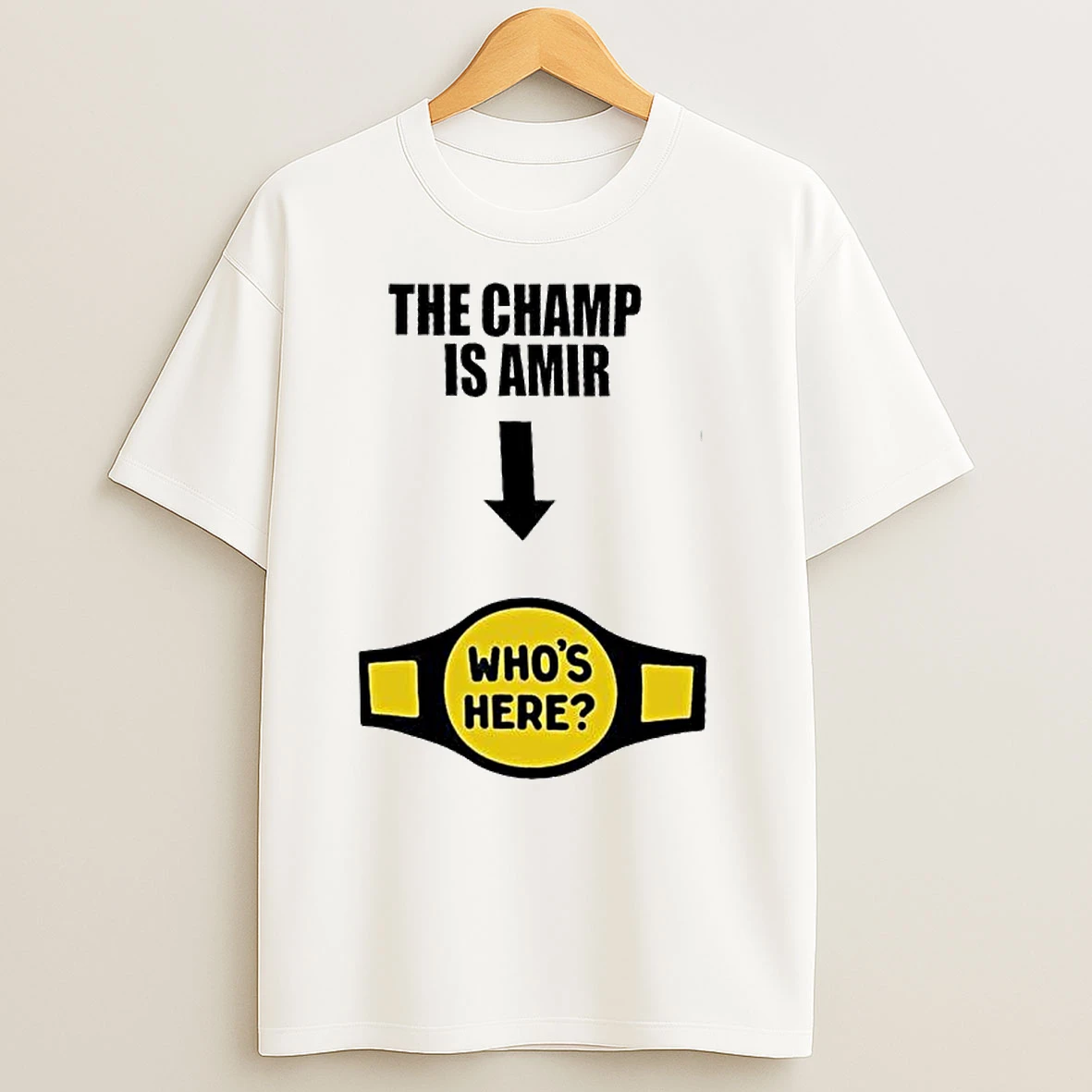 The Champ Is Amir Ornaments T Shirts