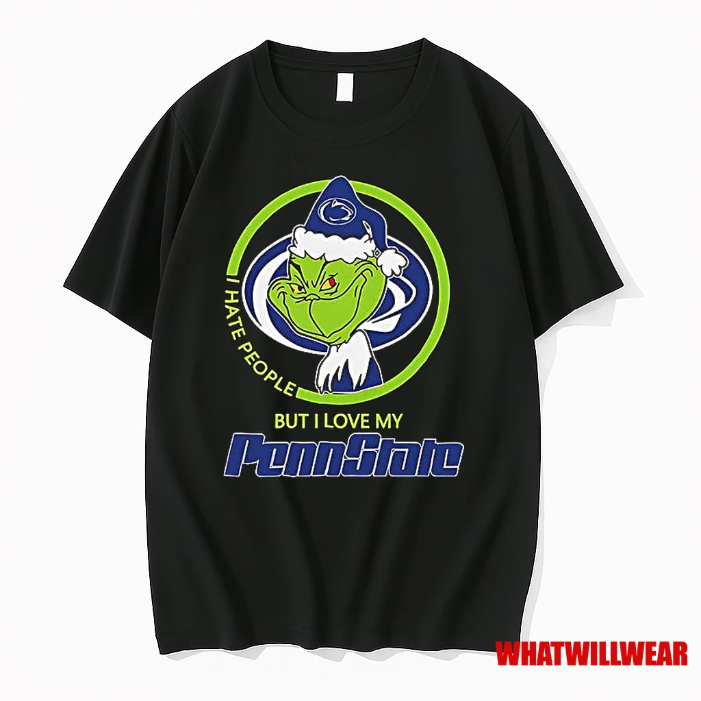 The Grinch I Hate People But I Love My Penn State Football Logo Shirts