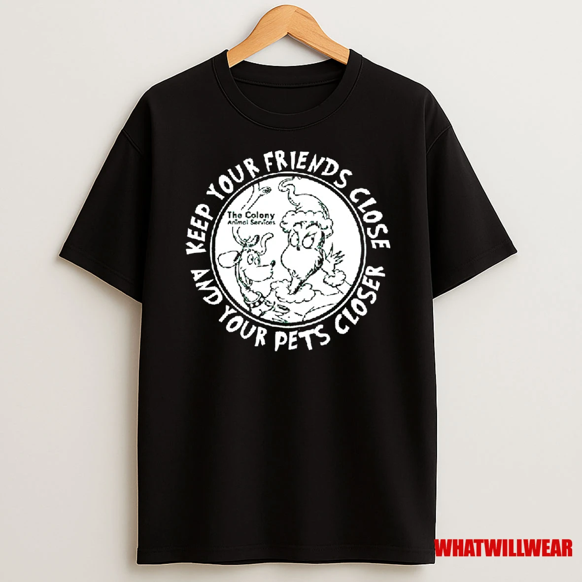 The Grinch Keep Your Friends Close And Your Pets Closer Charcoal Shirts