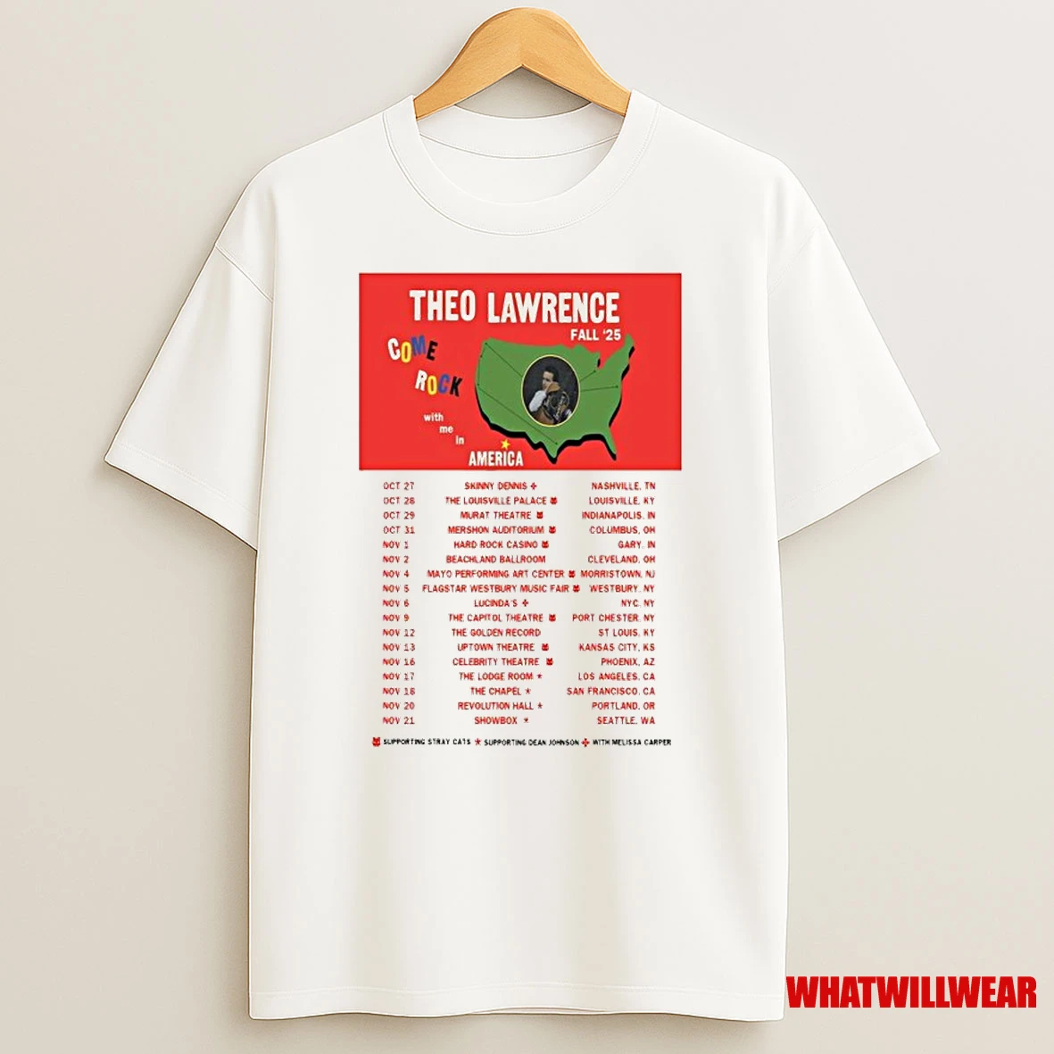Theo Lawrence Fall Winter Tour 2025 America Shirts