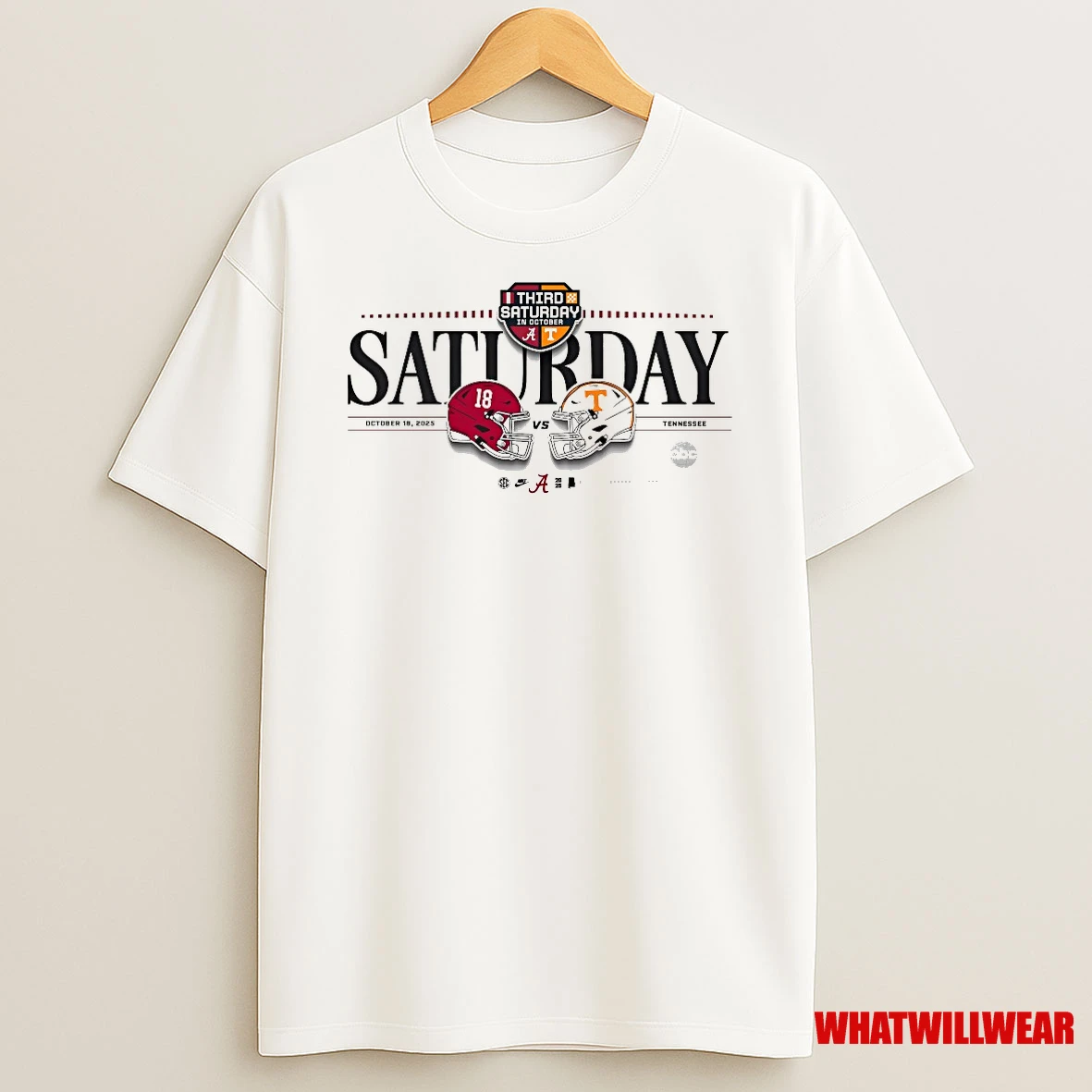 Third Saturday In Saturday October 18 2025 Alabama Crimson Tide Vs Tennessee Volunteers Helmets Shirts
