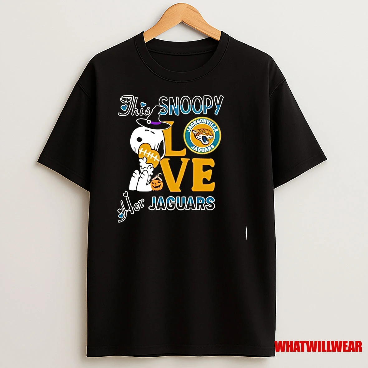 This Snoopy Love Her Jacksonville Jaguars Mlb Happy Halloween Shirts
