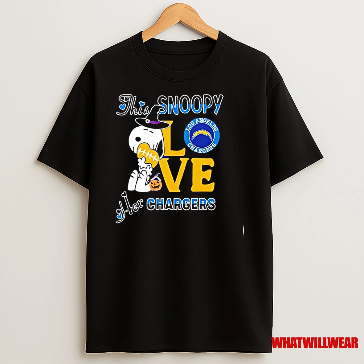 This Snoopy Love Her Los Angeles Chargers Mlb Happy Halloween Shirts