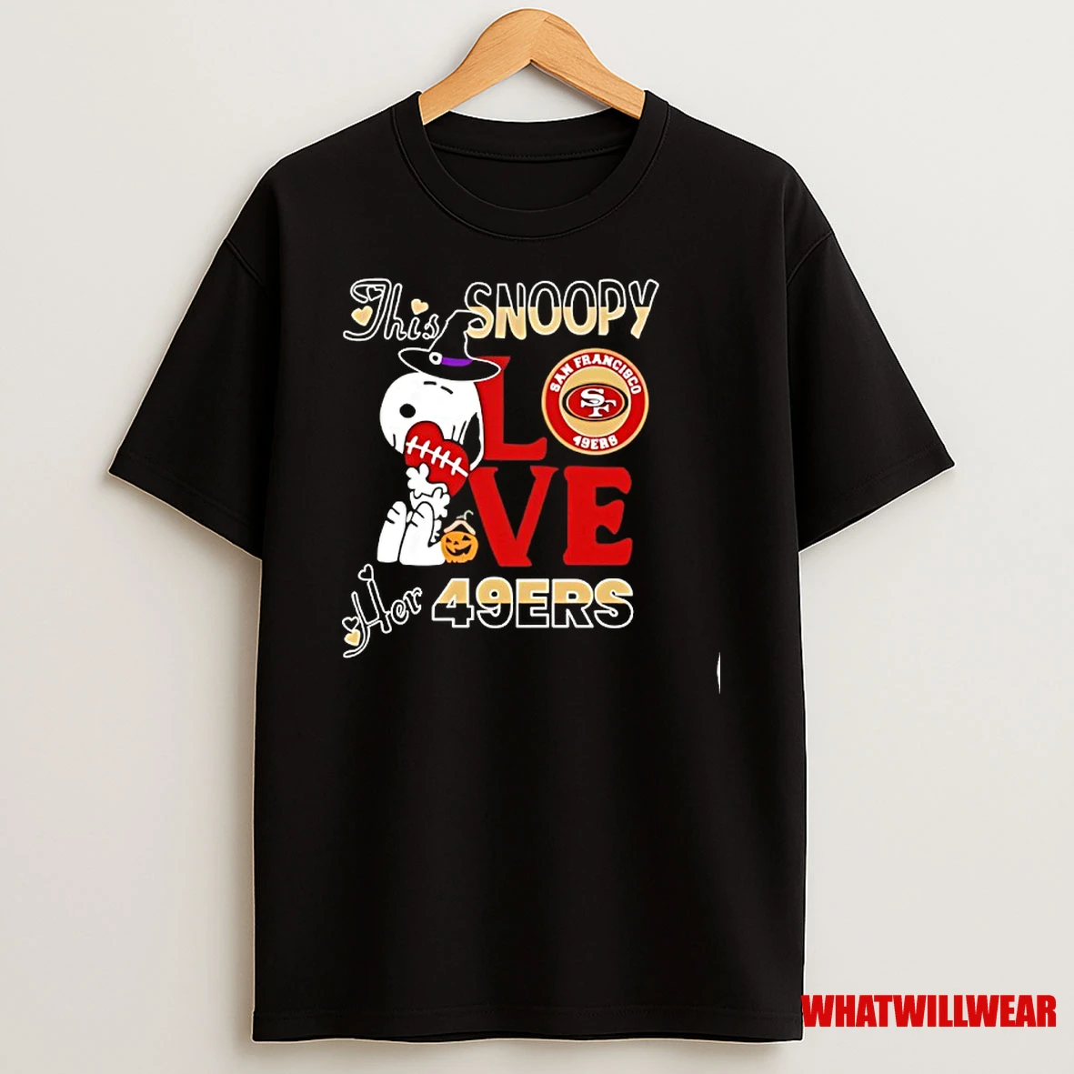 This Snoopy Love Her San Francisco 49ers Mlb Happy Halloween Shirts