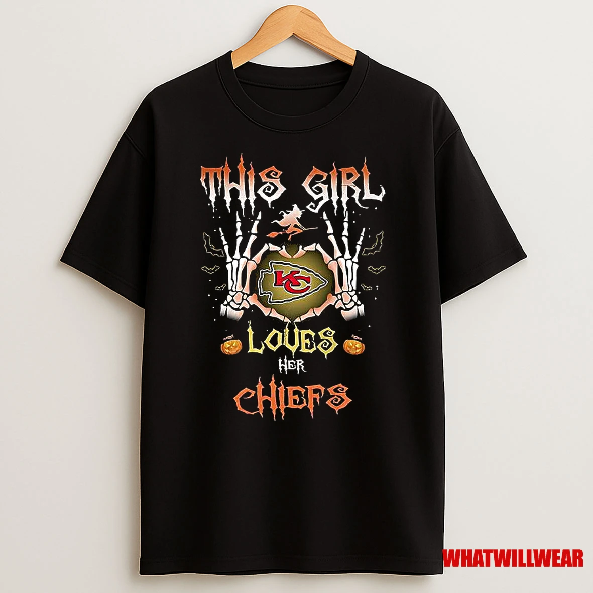 This Girl Loves Her Kansas City Chiefs Skelenton Halloween Shirts