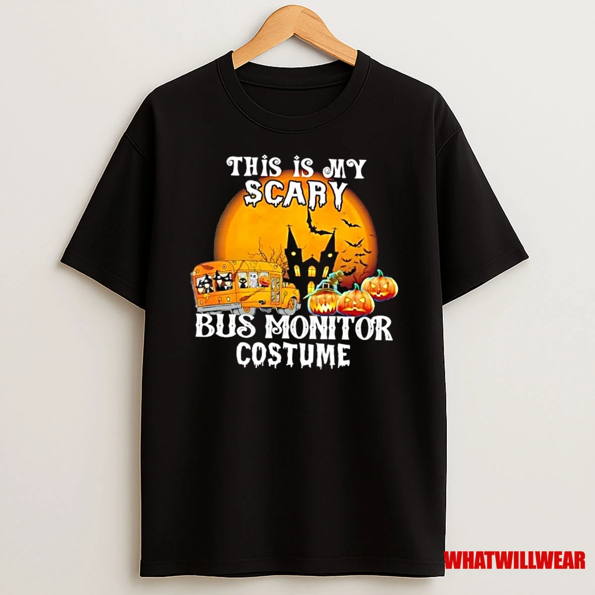 This Is My Scary Bus Monitor Costume School Bus Pumpkins Halloween Shirts