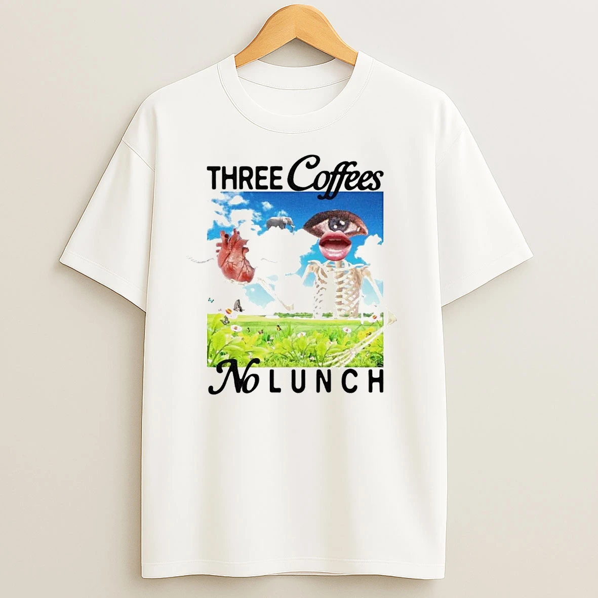 Three Coffees No Lunch T Shirts