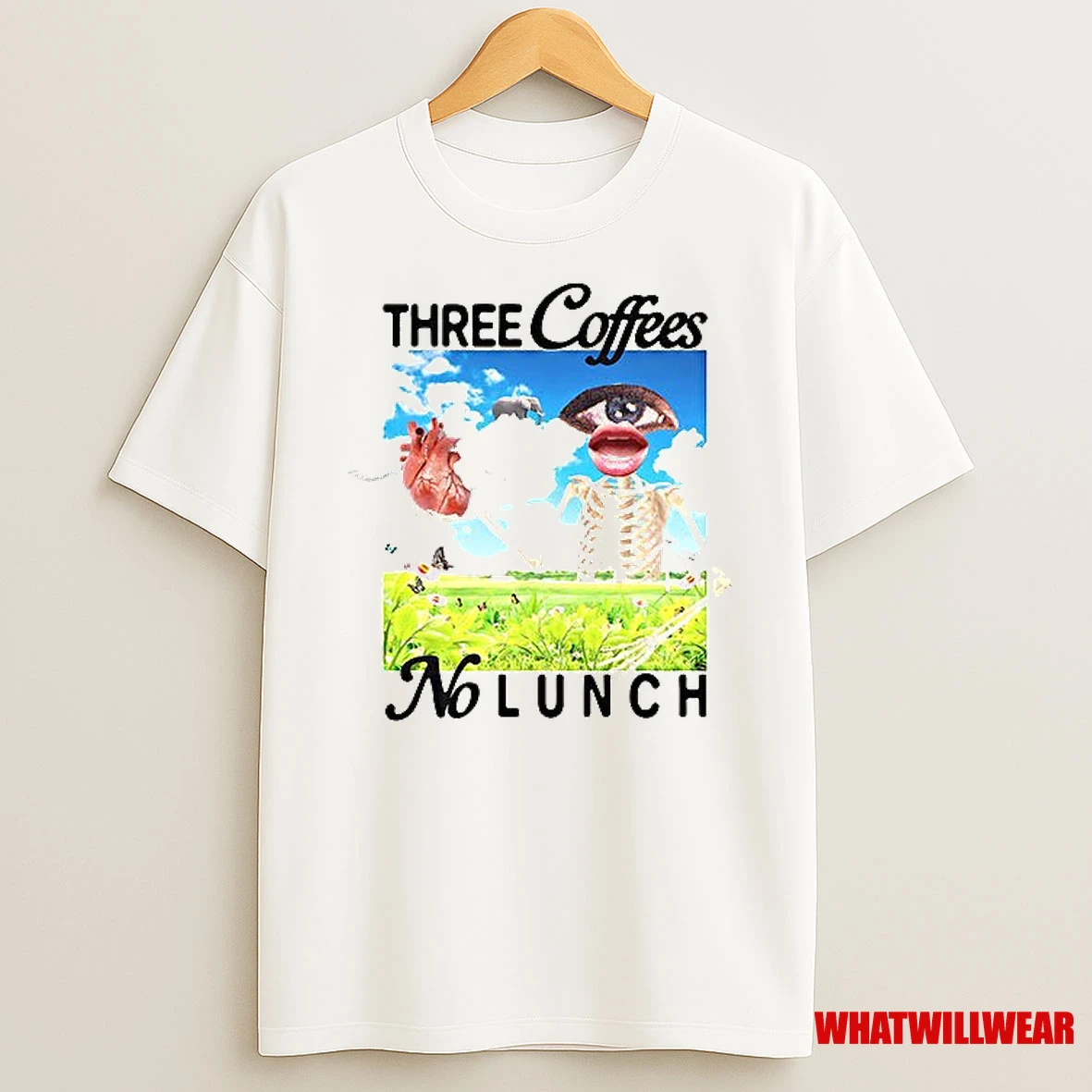 Three Coffees No Lunch Skeleton Shirts