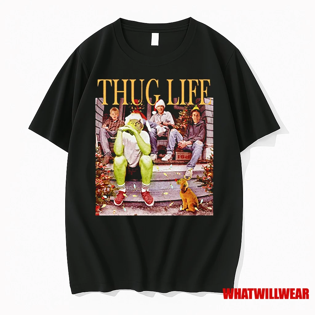 Thug Life Grinch Home Alone Christmas Movies Vintage Shirts