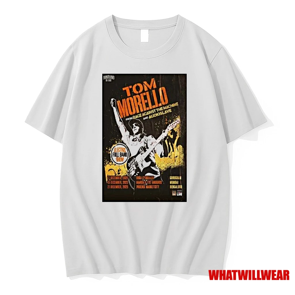 Tom Morello India From Race Against The Machine And Audioslave Tour 2025 Shirts