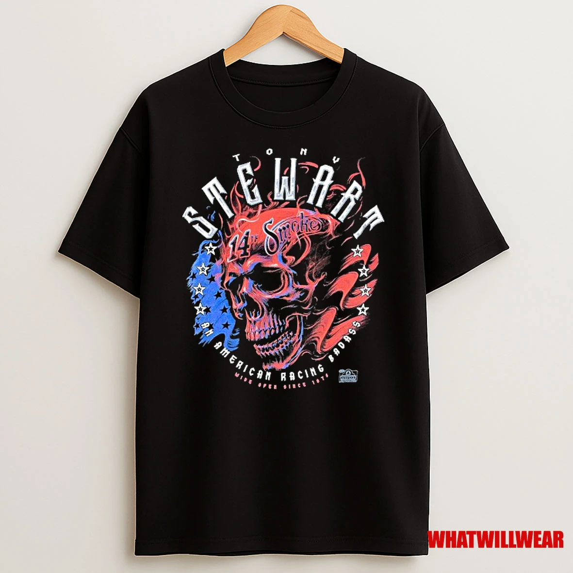 Tony Stewart Americana Smoke Skull Since Open Since 1976 Shirts