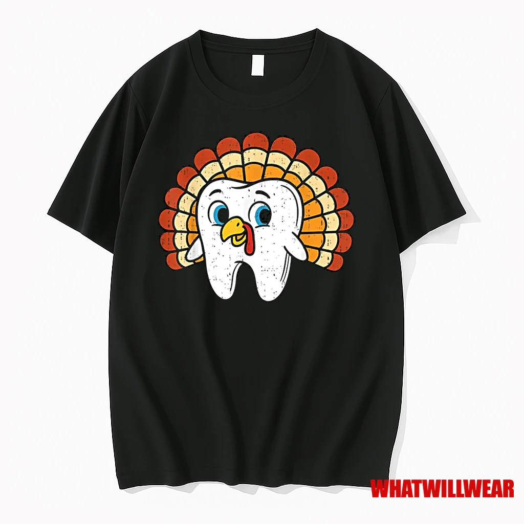 Tooth Turkey Dentist Thanksgiving Fall Dental Hygiene Shirts