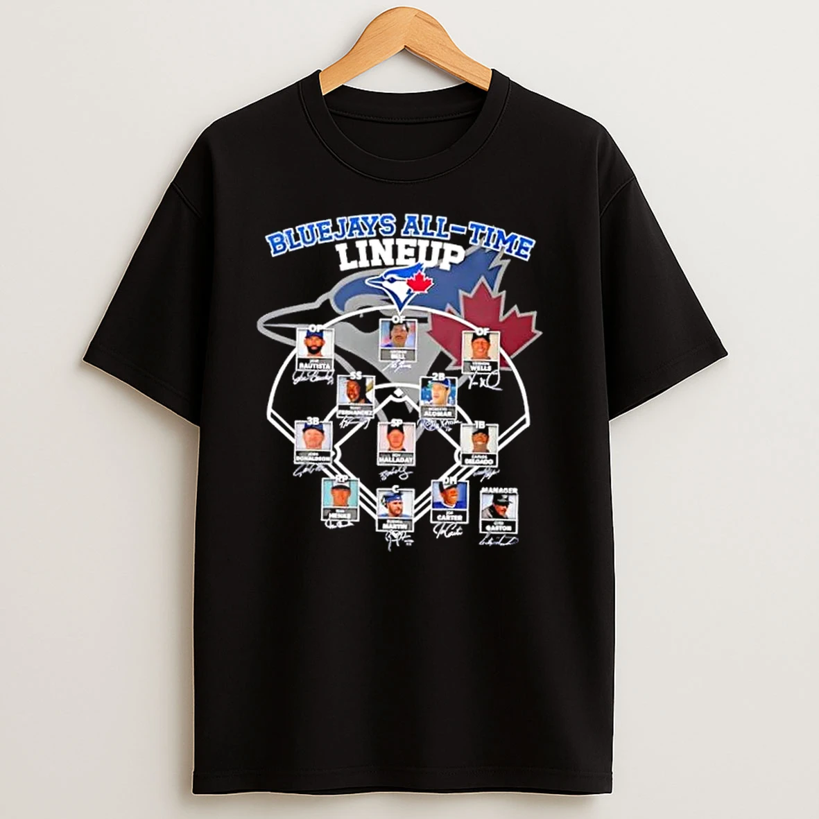 Toronto Blue Jays Players All Time Line Up Signatures T Shirts