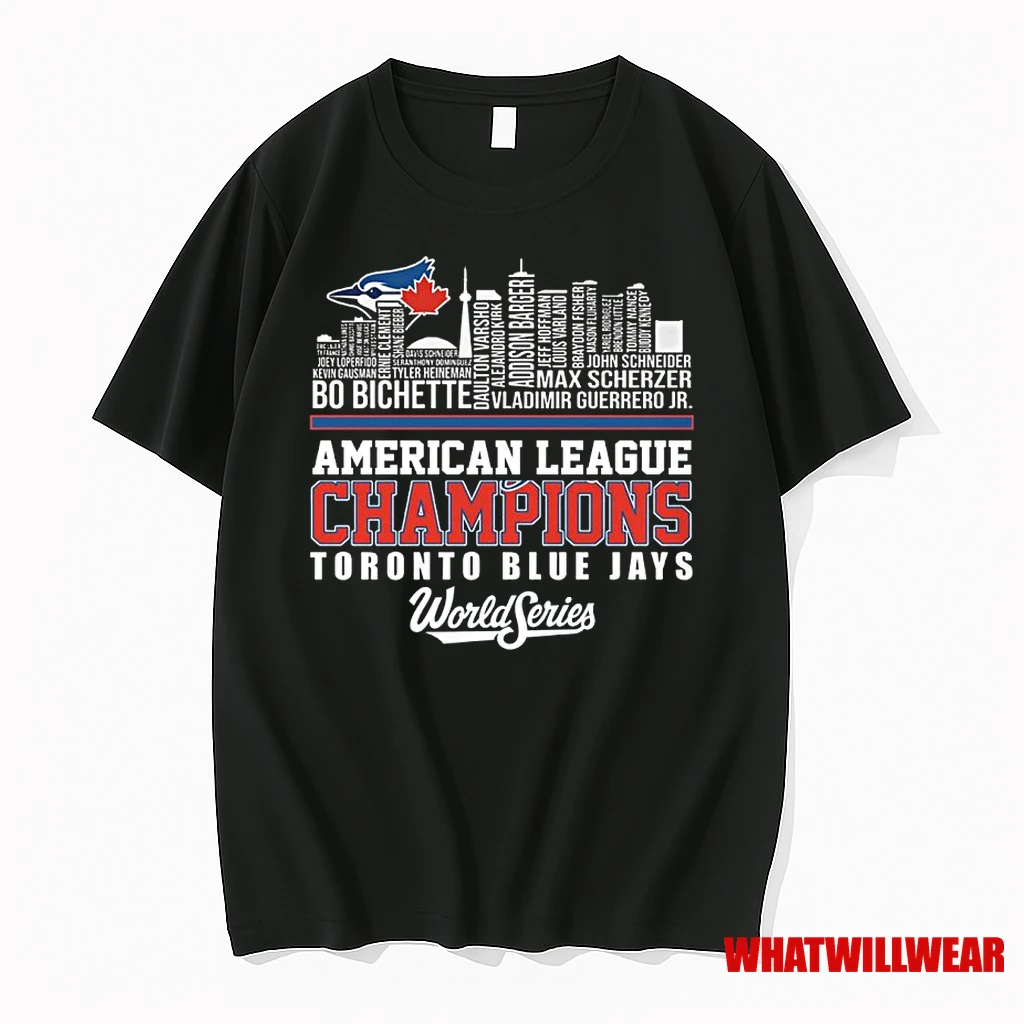 Toronto Blue Jays Skyline Player Name 2025 American League Champions Shirts