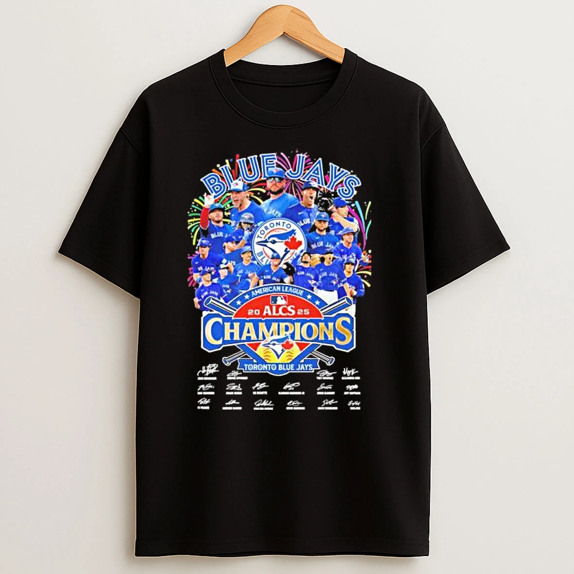 Toronto Blue Jays Team Al Champions Signatures Alcs Ws T Shirts