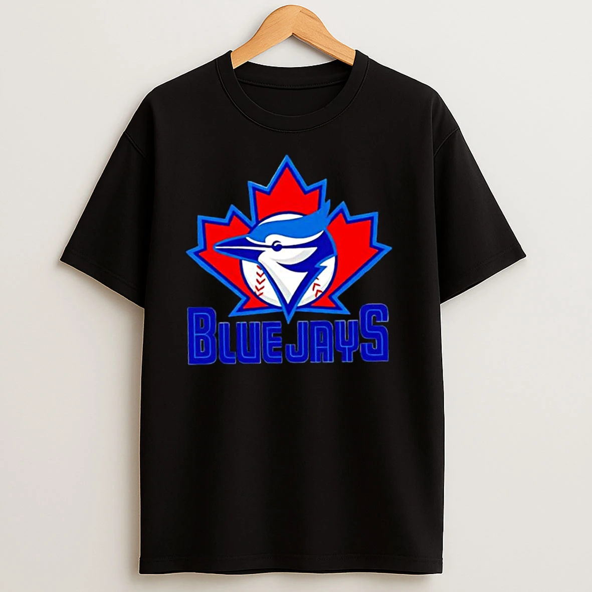 Toronto Blue Jays Logo Inside Red Maple Leaf T Shirts