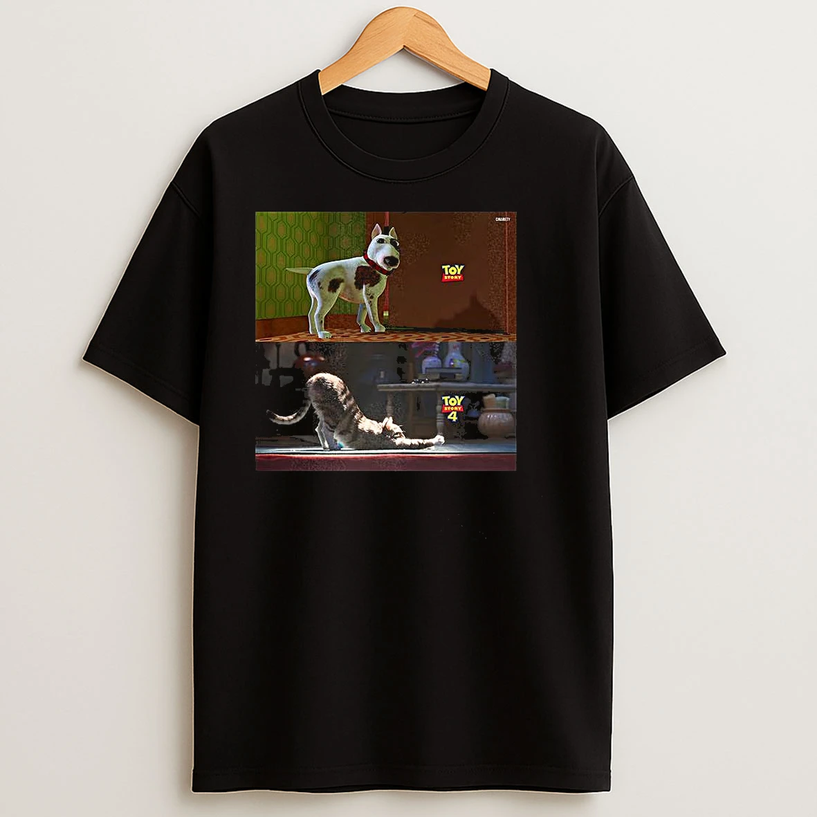 Toy Story Cartoon Kitten And Bull Terrier Scud T Shirts