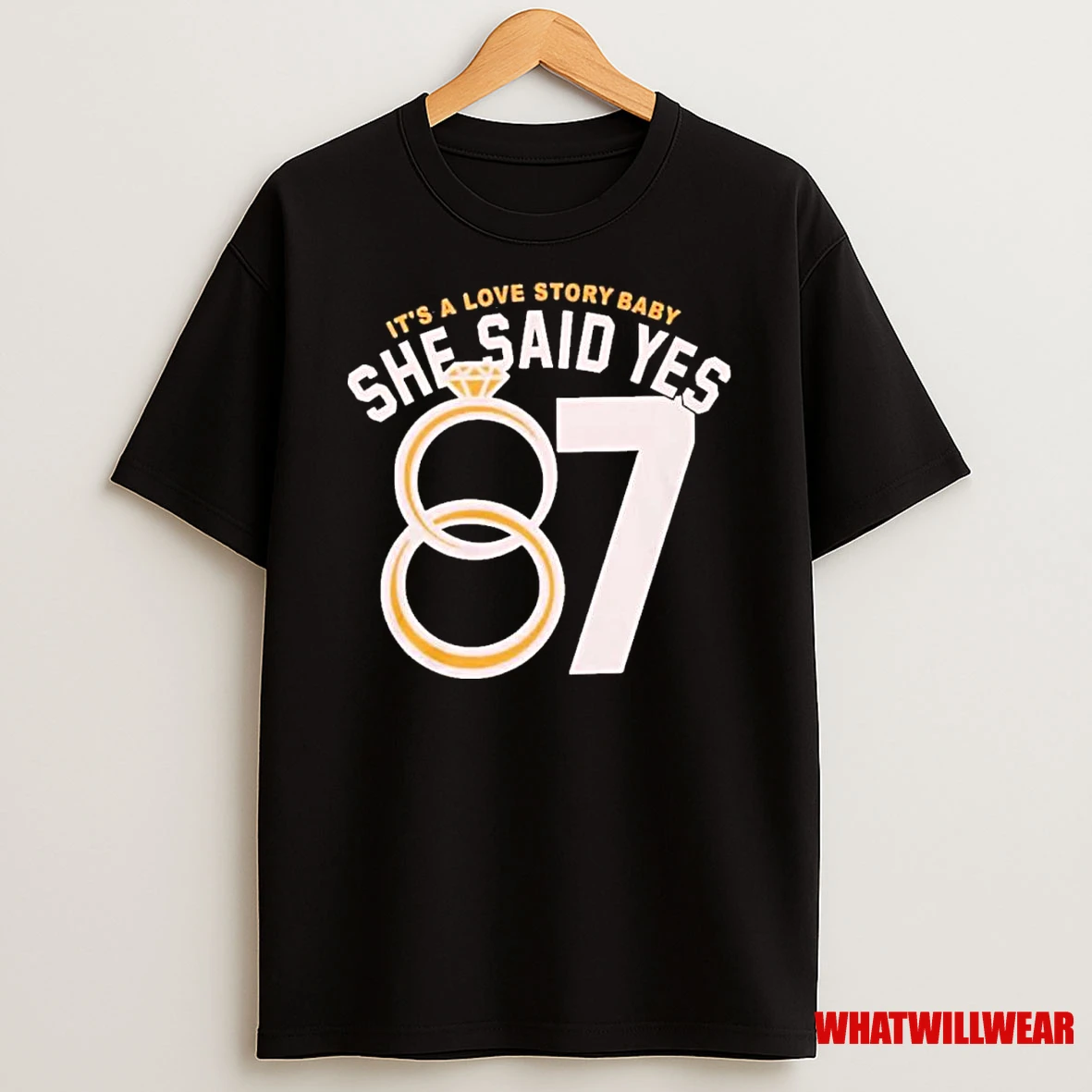 Travis Kelce Its A Love Story Baby Just Say Yes Shirts