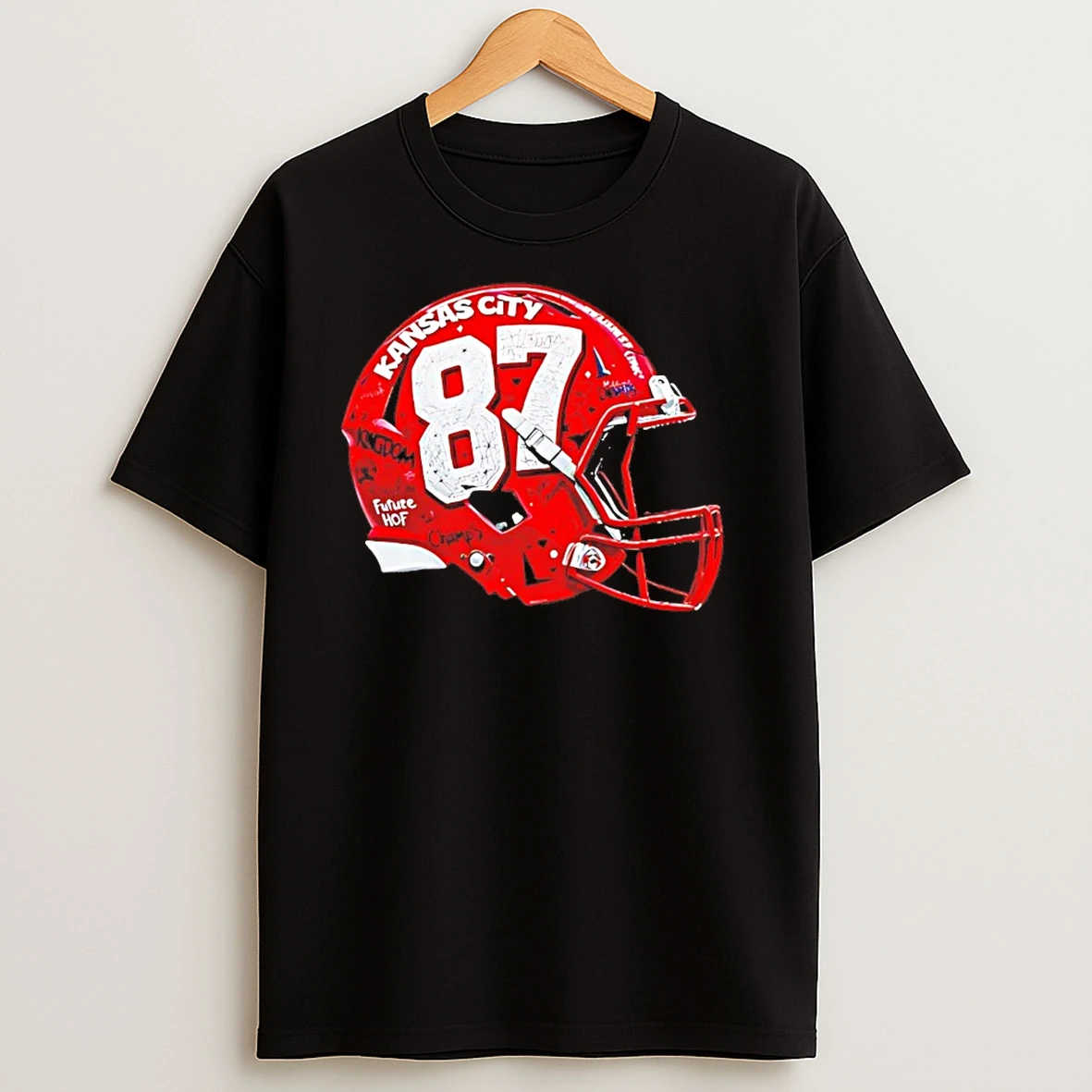 Travis Kelce Graffiti Helmet Kansas City Chiefs T Shirts