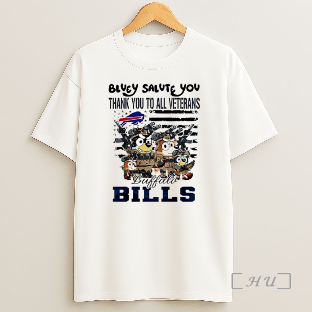 Trending Buffalo Bills Bluey Salute You Thank You To All Veterans Premium Shirt Sweatshirt Tee