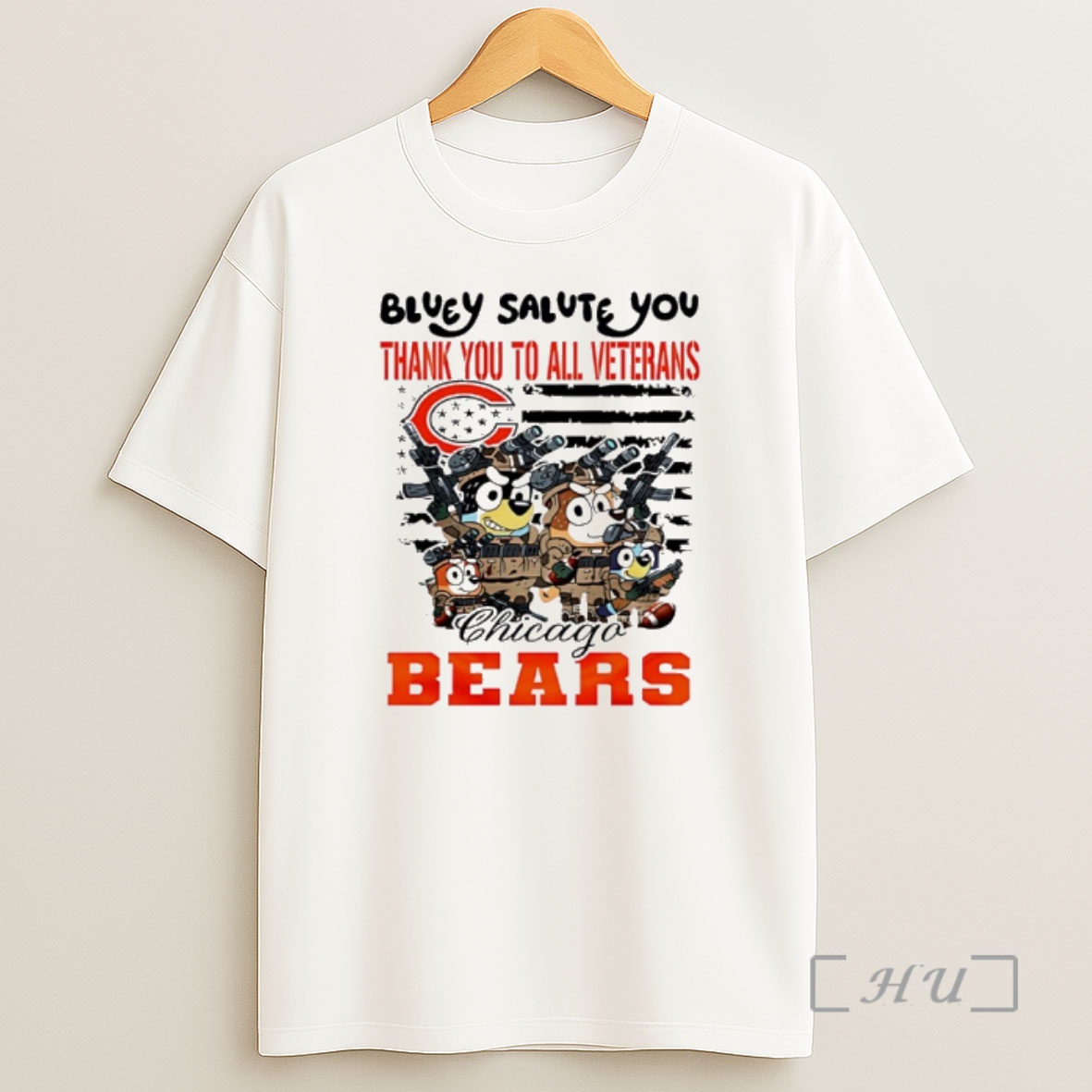 Trending Chicago Bears Bluey Salute You Thank You To All Veterans Premium Shirt Sweatshirt Tee